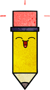 Bir insan tarafından çizilmiş bir kalemin retro grunge doku karikatürü