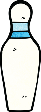 Bir insan tarafından çizilmiş karalama bovling pimi.