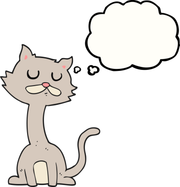 Bir insan tarafından çizilmiş serbest çizim baloncuk çizgi film kedisi.