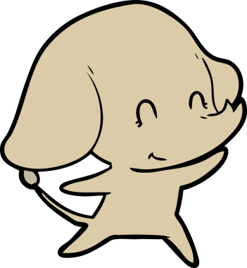 Bir insan tarafından çizilmiş şirin bir fil.