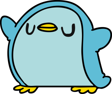 Bir insan tarafından çizilmiş sevimli bir penguen resmi.