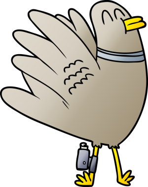 Bir insan tarafından çizilmiş güvercin.