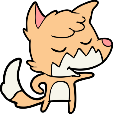 Bir insan tarafından çizilmiş dost canlısı çizgi film tilkisi