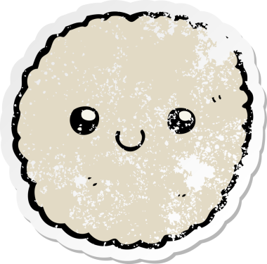 Bir insan tarafından çizilmiş karikatür bisküvisi.