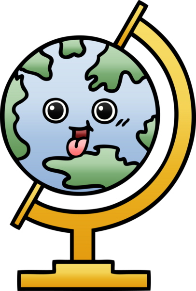 Bir insan tarafından çizilmiş dünyanın gölgeli bir karikatürü.