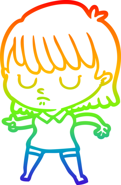 gökkuşağı gradyan çizimi bir insan tarafından çizilmiş bir karikatür kadın