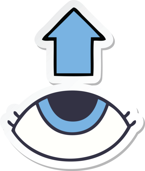 Bir insan tarafından çizilmiş şirin bir çizgi film gözünün çıkartması.