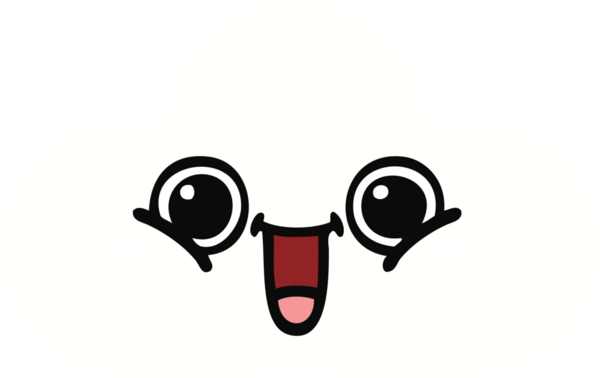 Bir insan tarafından çizilmiş bir bulutun düz renk retro karikatürü