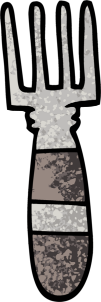 Bir insan tarafından çizilmiş grunge desenli çizim çatalı.