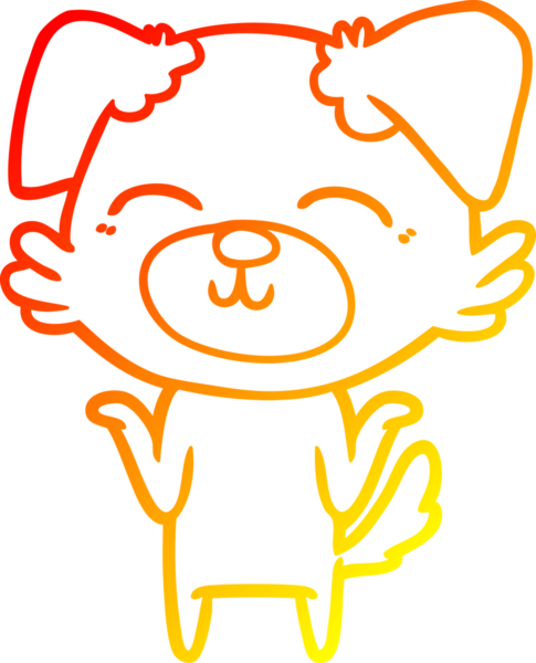 Bir insan tarafından çizilmiş çizgi film köpeğinin sıcak çizgi çizimi