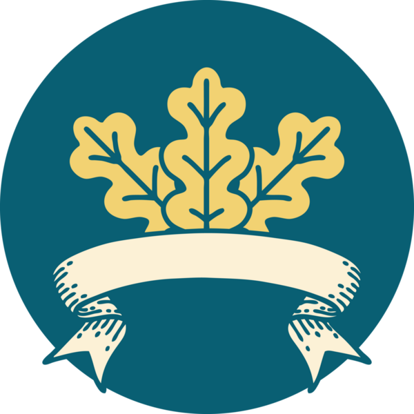 bir insan tarafından çizilmiş yaprak sancağına sahip dövme biçimi simgesi