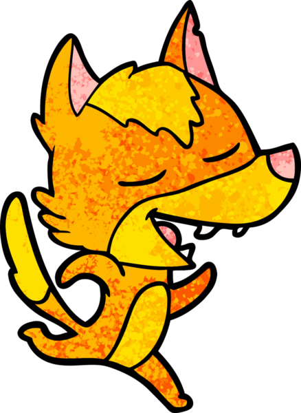 Bir insan tarafından çizilmiş tilki çizgi film karakteri