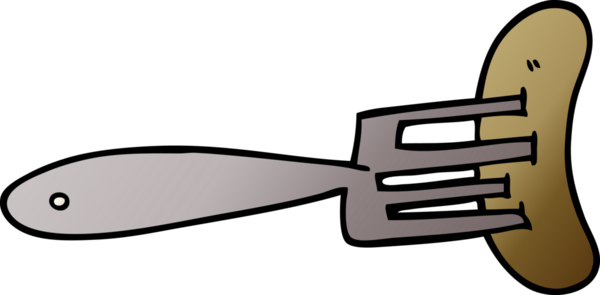 Bir insan tarafından çizilmiş çatalla çizilmiş sosis.