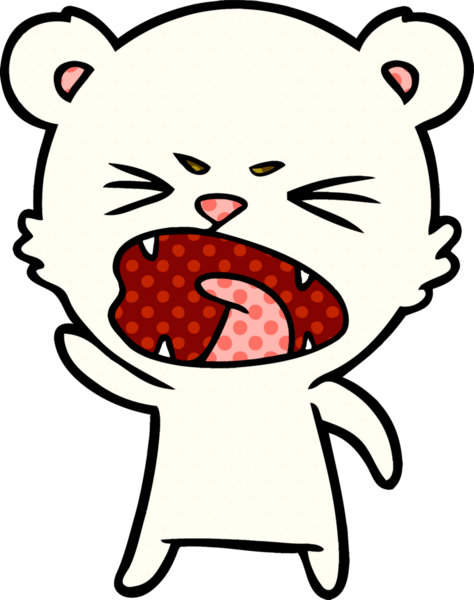 Bir insan tarafından çizilmiş kızgın kutup ayısı çizgi filmi.