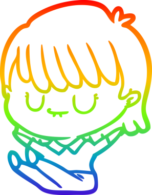 gökkuşağı gradyan çizimi bir insan tarafından çizilmiş bir karikatür kadın