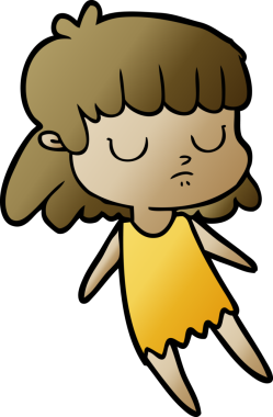 Bir insan tarafından çizilmiş ilgisiz bir kadın çizgi filmi.