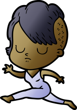 Bir insan tarafından çizilmiş karikatür kadın.