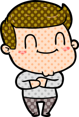 Bir insan tarafından çizilmiş mutlu bir adam.