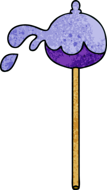 Bir insan tarafından çizilmiş tuhaf bir çizgi film lolipopu.