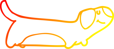 Bir insan tarafından çizilmiş çizgi film köpeğinin sıcak çizgi çizimi