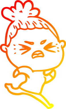 Bir insan tarafından çizilmiş kızgın bir karikatür çizimi.