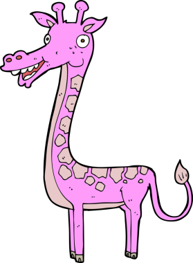 Bir insan tarafından çizilmiş bir zürafa.