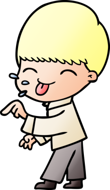 Bir insan tarafından çizilmiş çizgi film çocuğu.