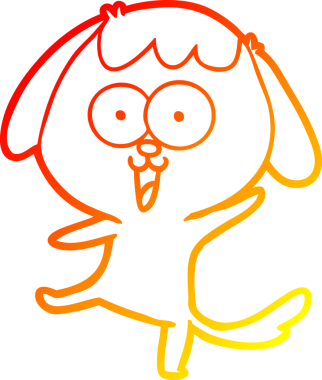 Bir insan tarafından çizilmiş sevimli bir köpeğin sıcak çizgi çizgisi.