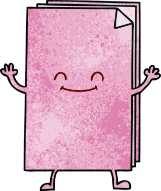 Bir insan tarafından çizilmiş garip bir çizgi film mutlu kağıtlar yığını