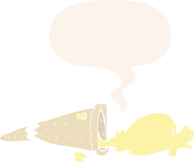 Bir insan tarafından çizilmiş, konuşma baloncuklu karikatür dondurması.