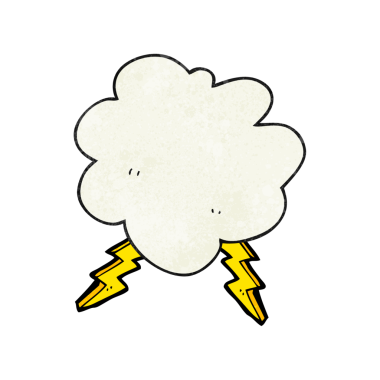 Bir insan tarafından çizilmiş el yapımı karikatür fırtına bulutu