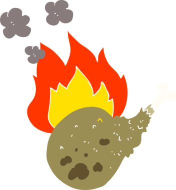 Bir insan tarafından çizilmiş pişmiş etin düz renk çizimi