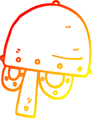 Bir insan tarafından çizilmiş bir Viking miğferinin sıcak çizgi çizimi