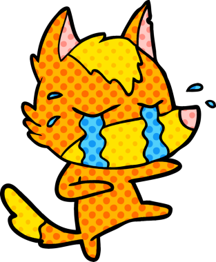 Bir insan tarafından çizilmiş tilki çizgi film karakteri