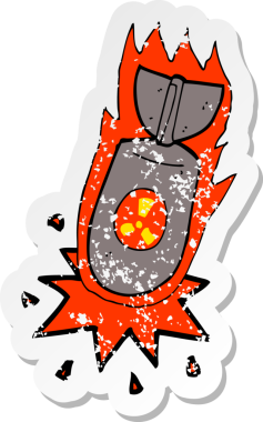 Bir insan tarafından çizilmiş bir atom bombasının gerilimli yapıştırması.