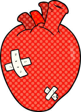 Bir insan tarafından çizilmiş karikatür kalp.