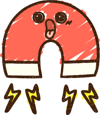 Bir insan tarafından çizilen mıknatıs tebeşiri