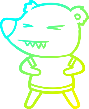 Bir insanın çizdiği tişörtle kızgın bir ayı karikatürü çiziyorum.