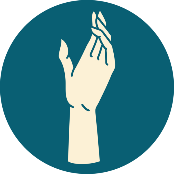 Bir insan tarafından çizilmiş bir elin ikonik dövme şekli