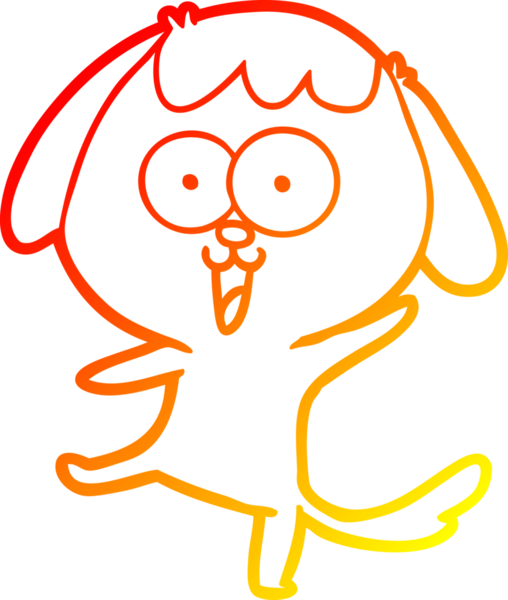 Bir insan tarafından çizilmiş sevimli bir köpeğin sıcak çizgi çizgisi.