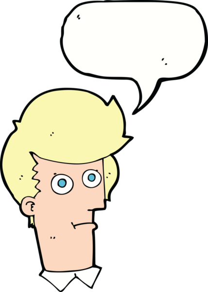 Bir insan tarafından çizilmiş konuşma baloncuğuyla dik dik bakan çizgi film