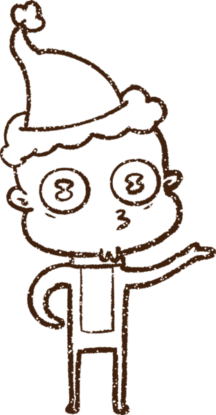 Bir insan tarafından çizilen Noel Uzaylı Kömürü