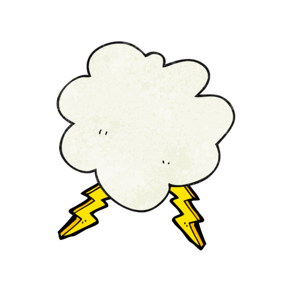 Bir insan tarafından çizilmiş el yapımı karikatür fırtına bulutu