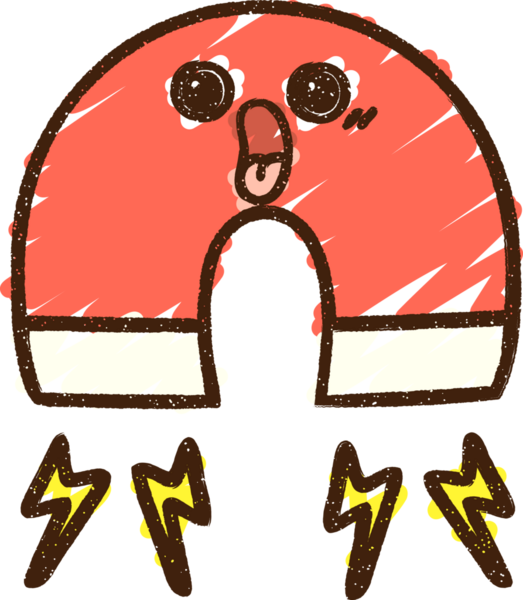 Bir insan tarafından çizilen mıknatıs tebeşiri