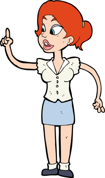 Bir insan tarafından çizilmiş harika bir fikri olan karikatür kadın.