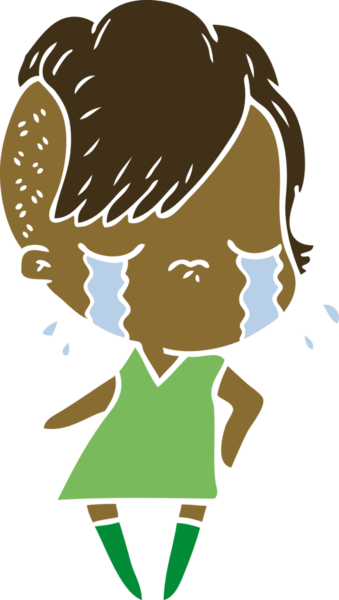 Bir insan tarafından çizilmiş düz renkli karikatür.