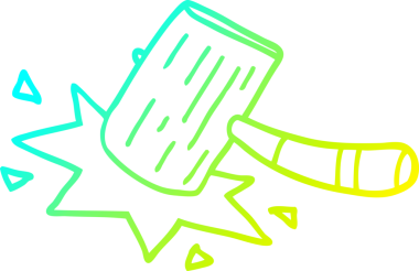 Bir insan tarafından çizilmiş bir karikatür çekicisinin soğuk gradyan çizimi