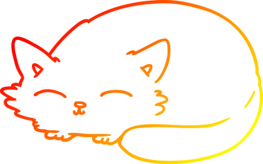 Bir çizgi film kedisinin insan tarafından çizilmiş sıcak çizgi çizimi