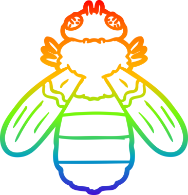 gökkuşağı gradyan çizgi çizimi bir insan tarafından çizilmiş çizgi bir arı