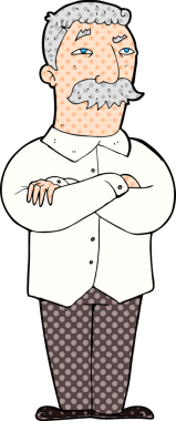 Bir insan tarafından çizilmiş yaşlı adam çizgi filmi.